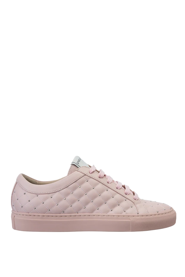 Women's leather quilted sneakers in pink