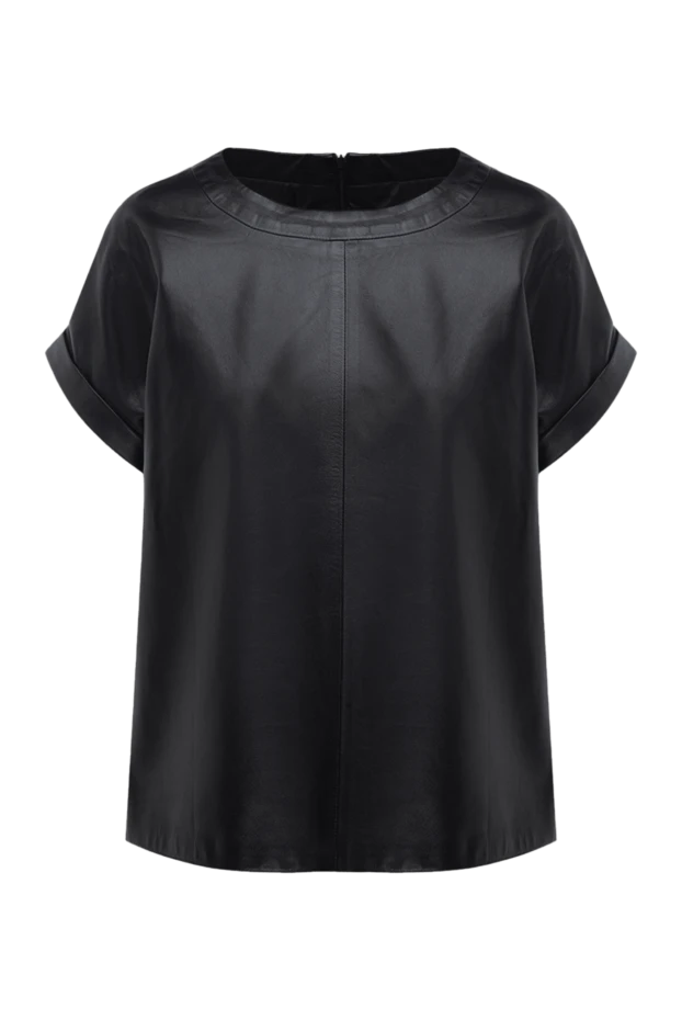 Peserico женские блуза из кожи черная женская купить с ценами и фото 154311 - фото 1