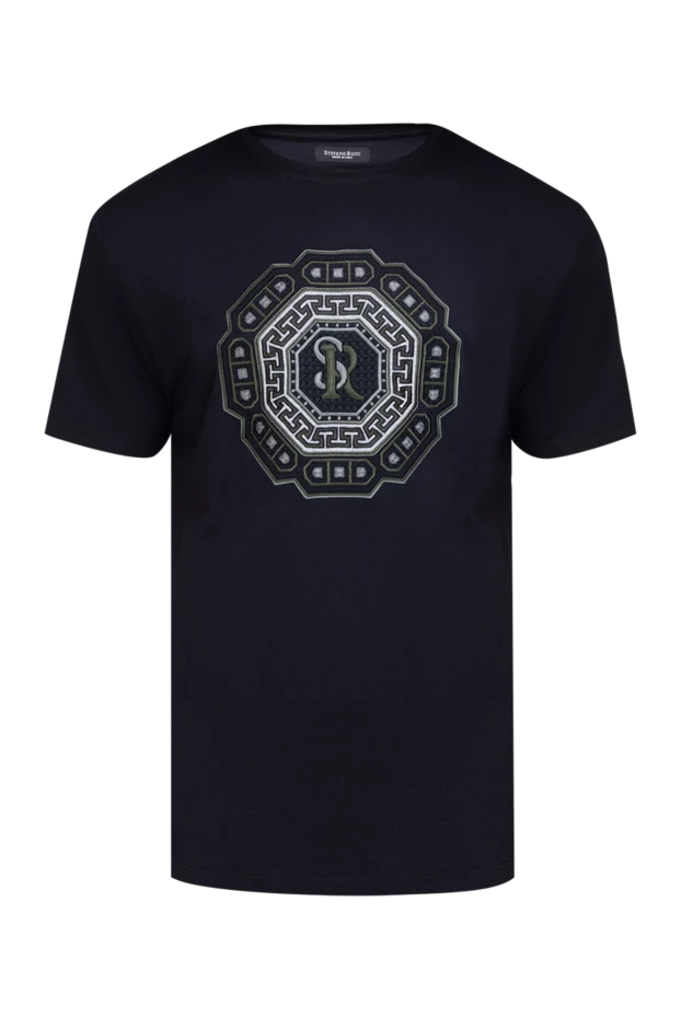 Футболка з бавовни та модала чорна чоловіча - фото 1