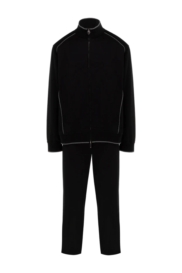 Костюм спортивний чоловічий з бавовни та еластану синій - фото 1