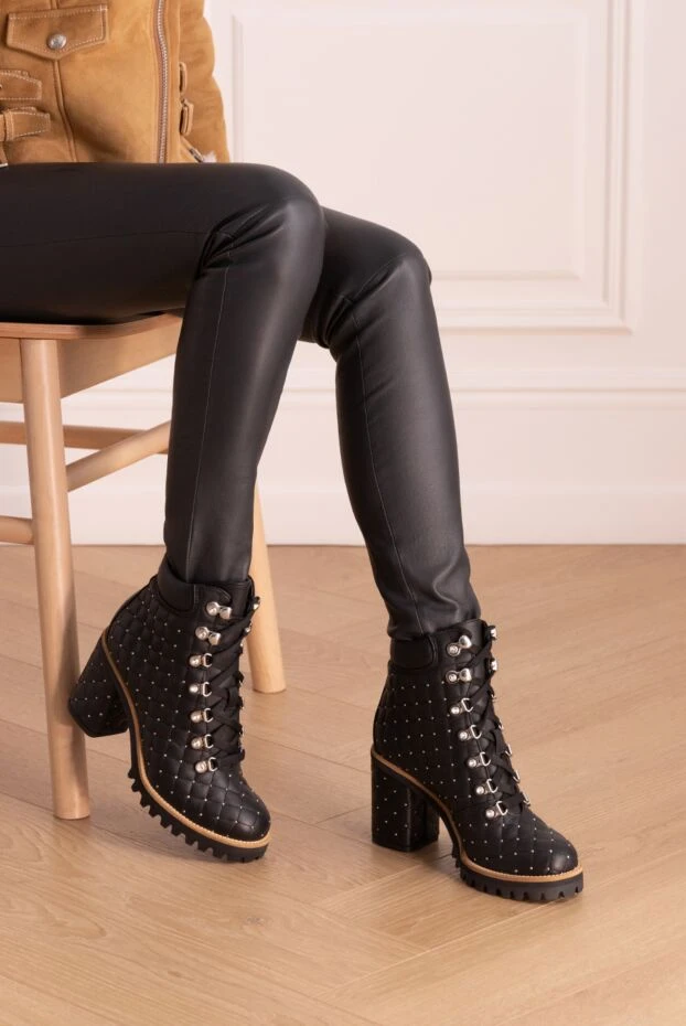 Le Silla женские ботинки из кожи черные женские купить с ценами и фото 154491 - фото 2