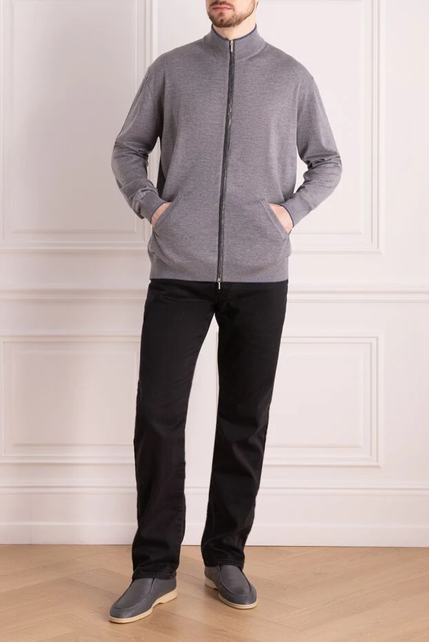 Cesare di Napoli man men's gray wool cardigan buy with prices and photos 154506 - photo 2