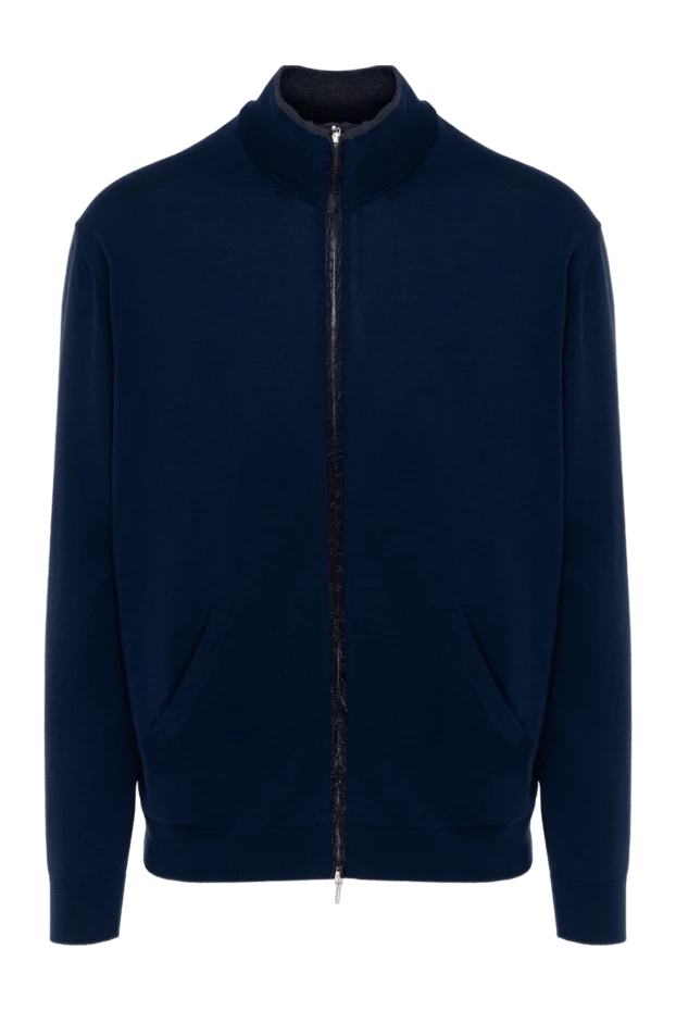 Cesare di Napoli man blue men's wool cardigan buy with prices and photos 154511 - photo 1