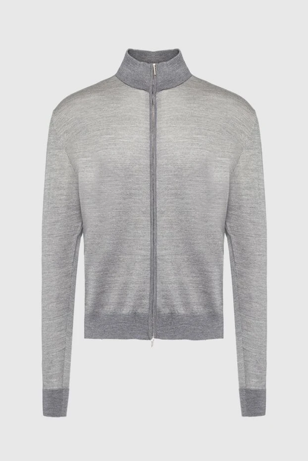 Cesare di Napoli man men's cardigan made of wool and silk, gray buy with prices and photos 154521 - photo 1