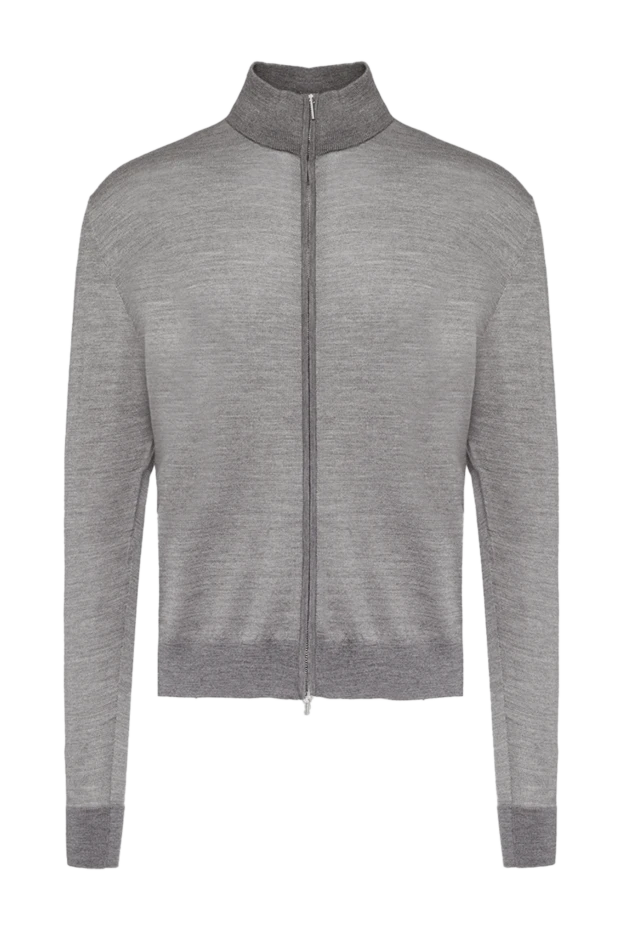 Cesare di Napoli cardigan for men made of wool and silk gray 154521 - photo 1