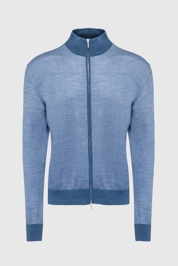 Cesare di Napoli man men's cardigan made of wool and silk blue buy with prices and photos 154522 - photo 1