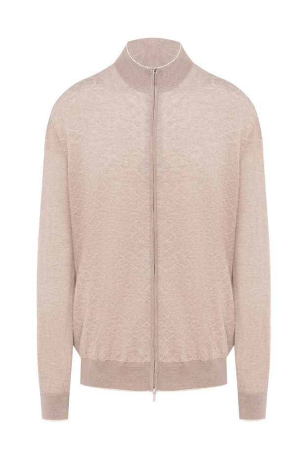 Cesare di Napoli man men's cardigan made of wool and silk, beige buy with prices and photos 154524 - photo 1