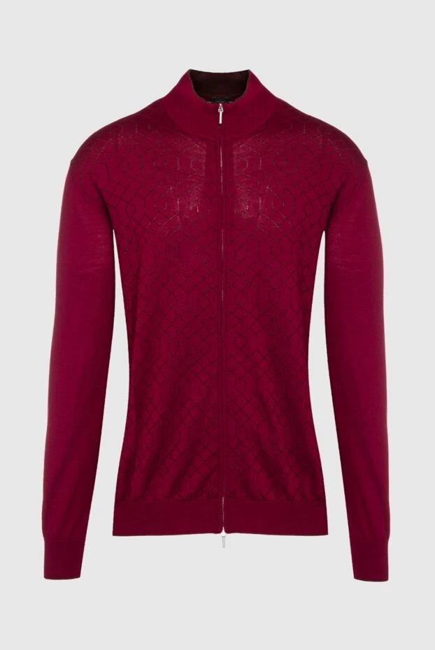 Cesare di Napoli man men's cardigan made of wool and silk, burgundy buy with prices and photos 154527 - photo 1