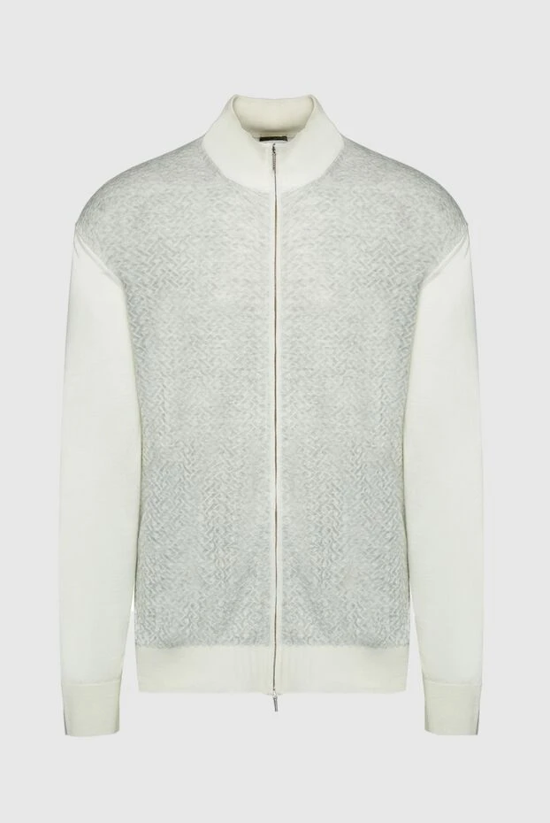 Cesare di Napoli man men's cardigan made of wool and silk, white buy with prices and photos 154533 - photo 1