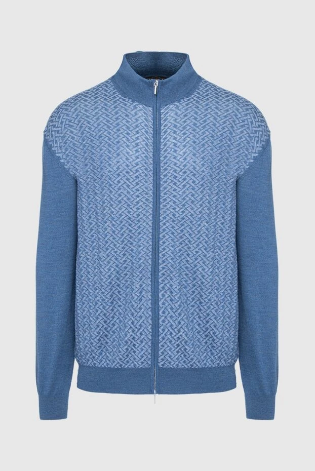 Cesare di Napoli man men's cardigan made of wool and silk blue buy with prices and photos 154536 - photo 1