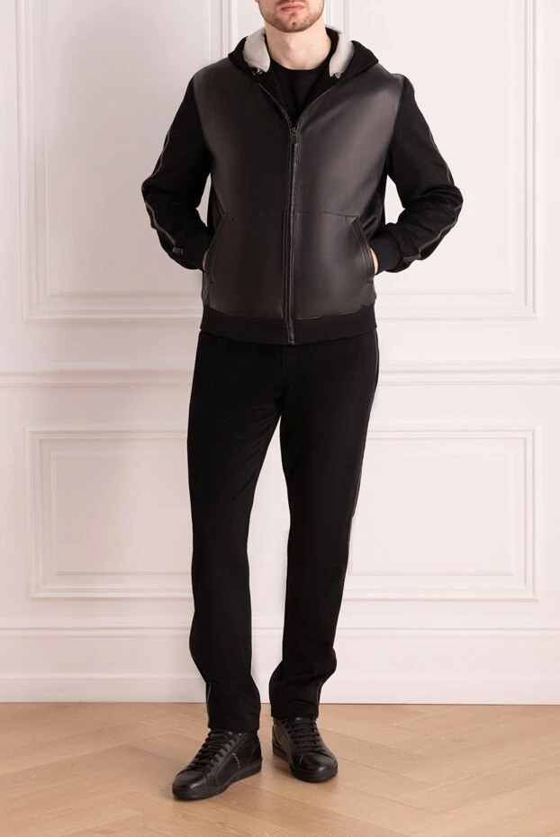 Torras man men's sports suit made of cashmere and genuine leather, black buy with prices and photos 154541 - photo 2