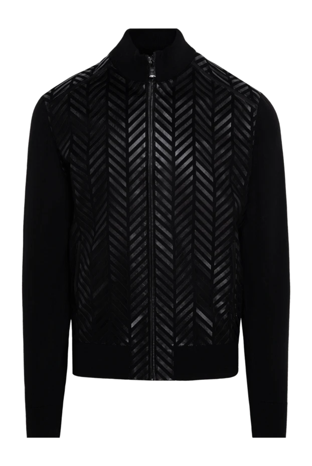 Torras man men's cardigan made of genuine leather and wool, black buy with prices and photos 154551 - photo 1