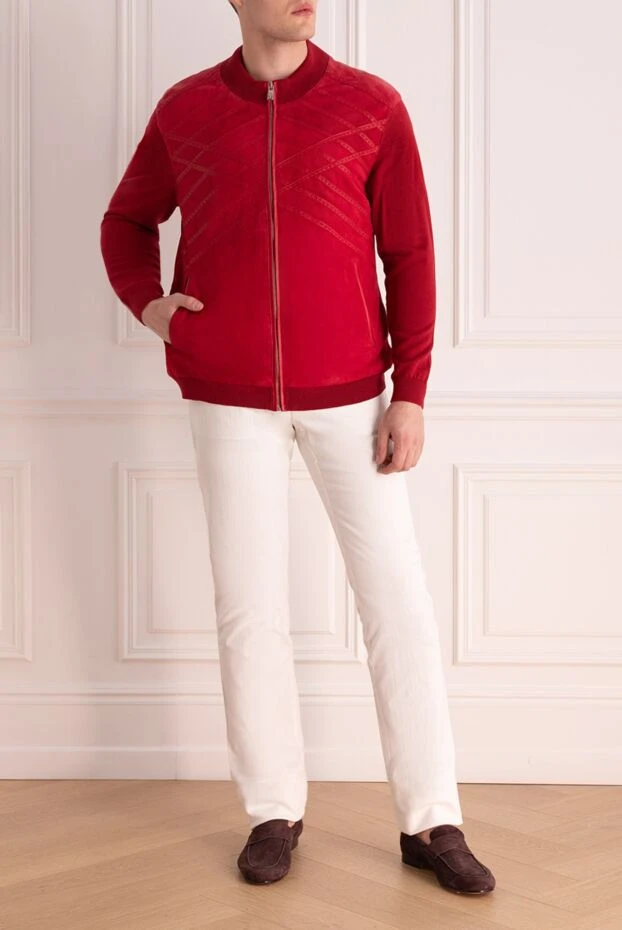 Torras red suede cardigan for men 195689 - photo 2
