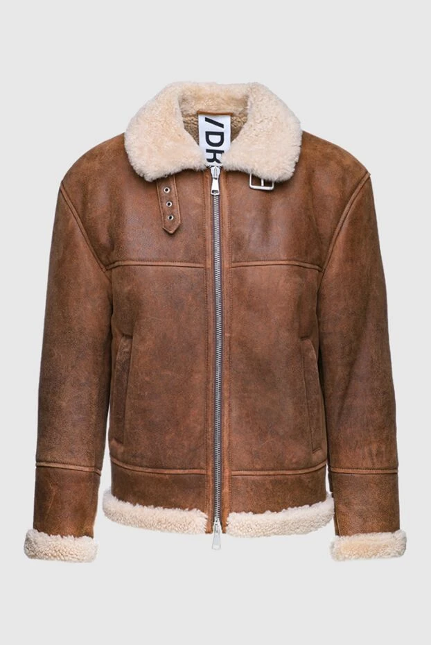 DROMe man men's sheepskin coat made of genuine leather and natural fur brown buy with prices and photos 154570 - photo 1