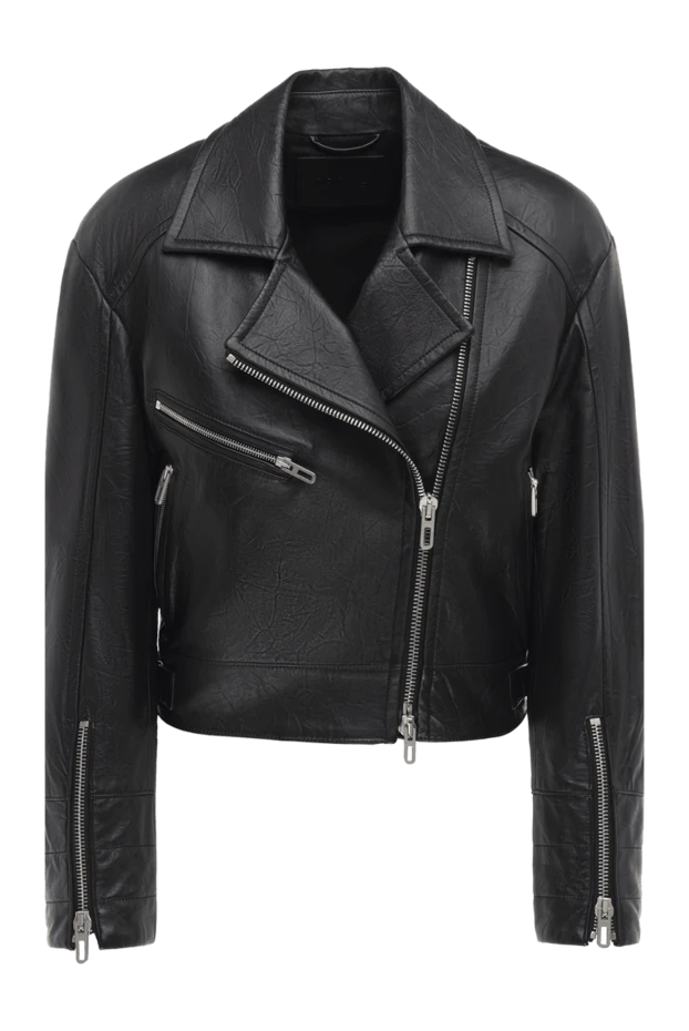 DROMe woman women's black genuine leather jacket buy with prices and photos 154584 - photo 1