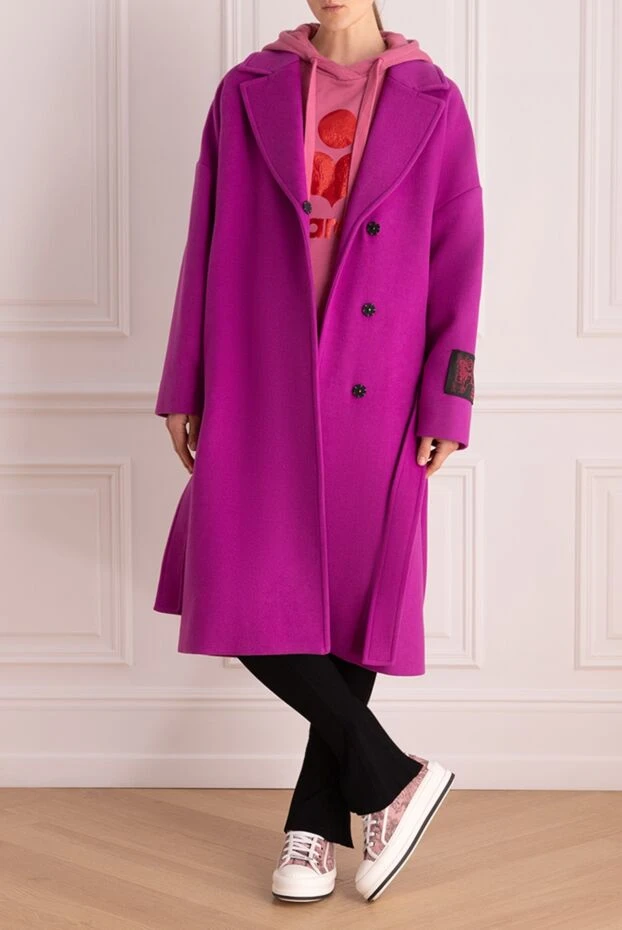 MSGM woman women's pink fleece and polyamide coat buy with prices and photos 154616 - photo 2