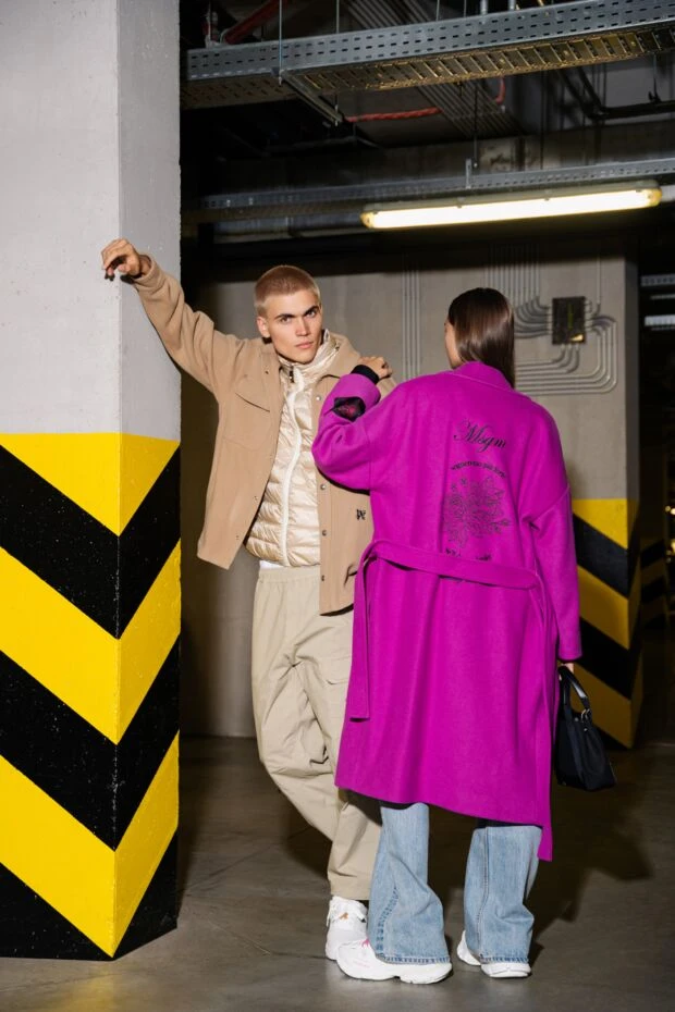 MSGM women's pink fleece and polyamide coat 154616 - photo 2