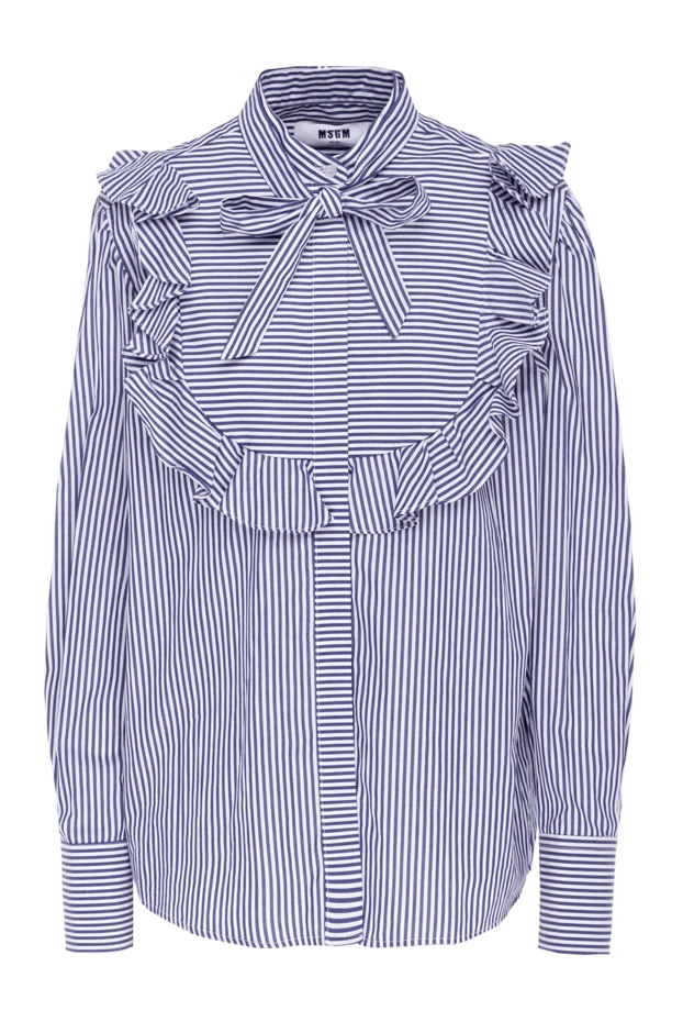 MSGM женские блуза из хлопка синяя женская купить с ценами и фото 154626 - фото 1