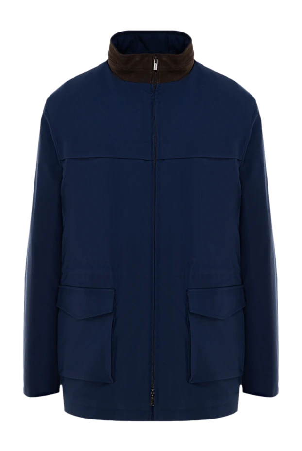 Kiton мужские куртка на меху из шёлка синяя мужская купить с ценами и фото 154646 - фото 1