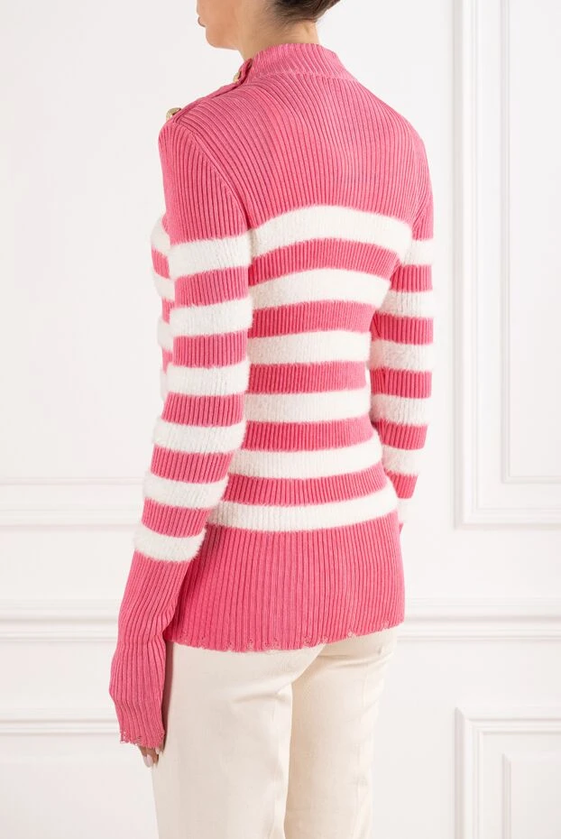 Balmain women's pink striped jumper 154786 - photo 3
