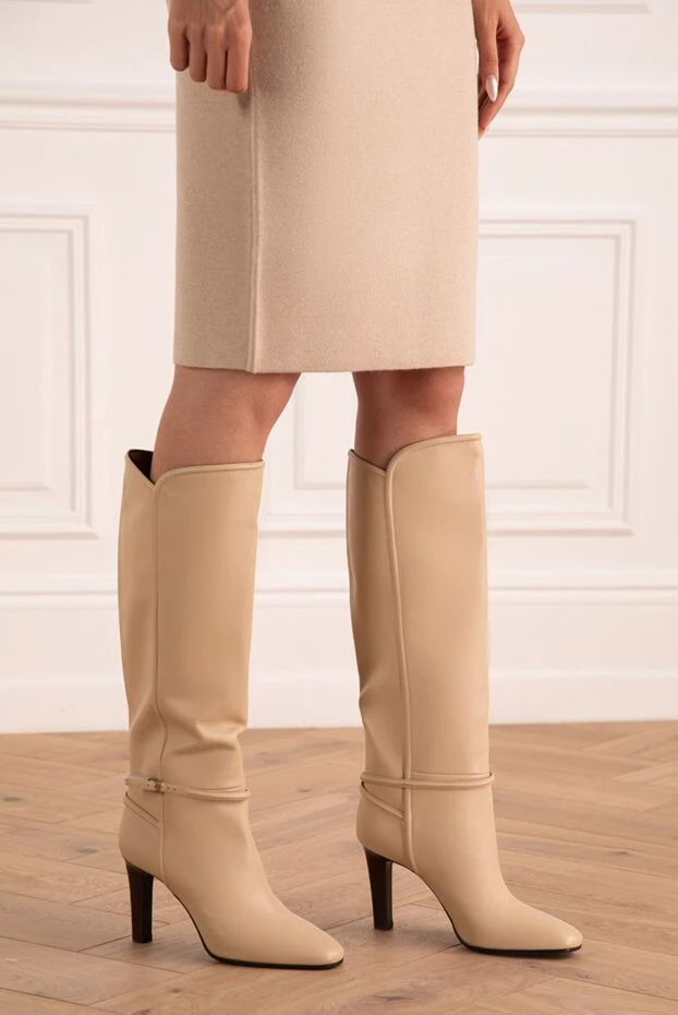Saint Laurent woman beige leather boots for women buy with prices and photos 154798 - photo 2