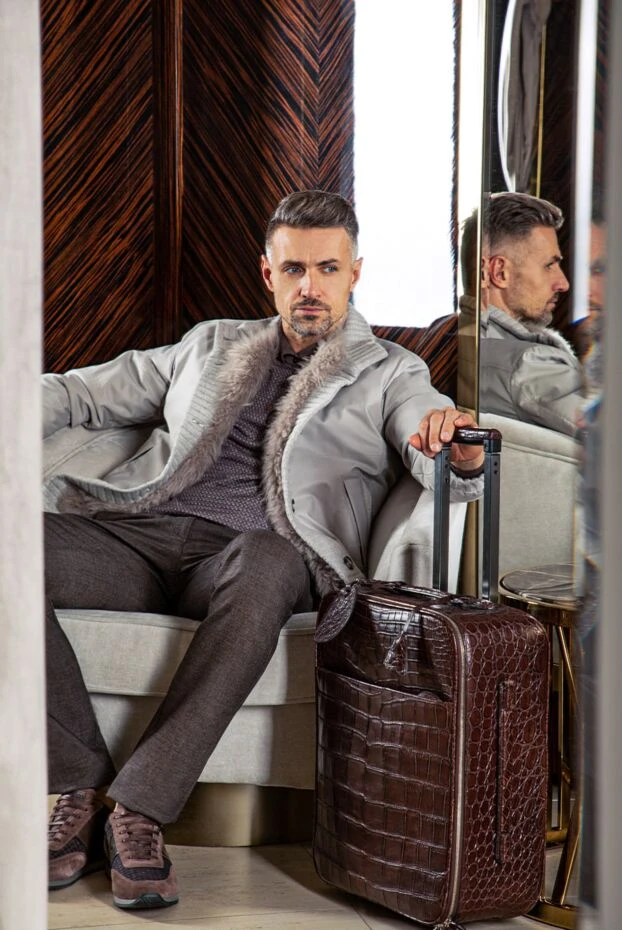 Kiton men's gray polyamide, wool and silk fur jacket 154809 - photo 2