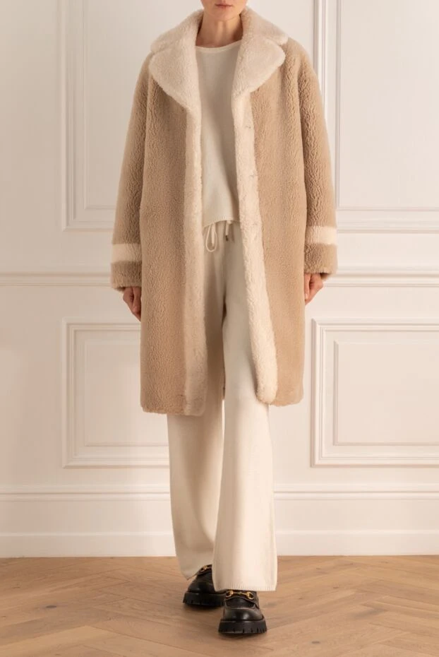 Fleur de Paris woman women's beige wool and polyester fur coat buy with prices and photos 154817 - photo 2