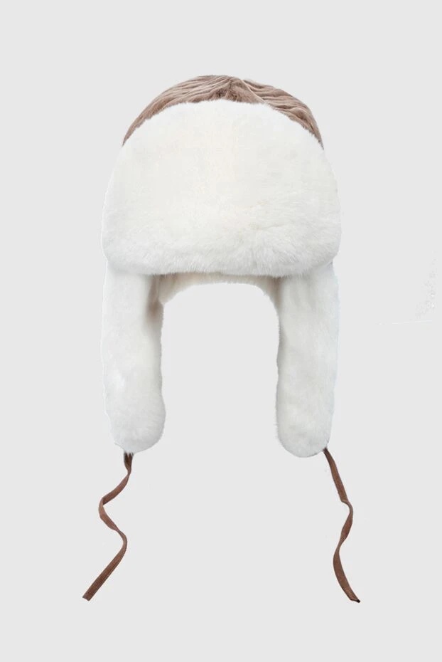 FG Furs women's fur earflap hat brown and white 154867 - photo 1