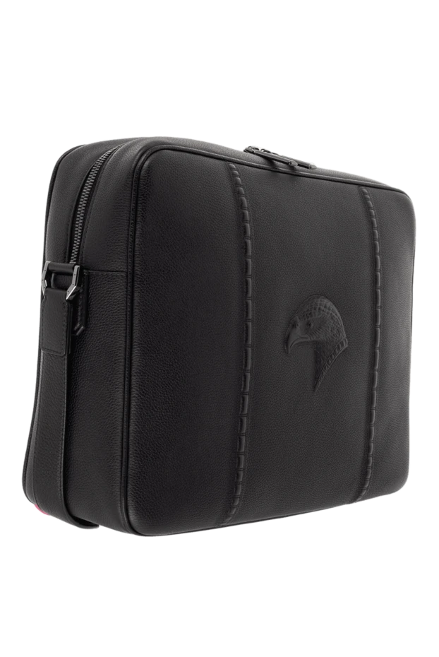 Stefano Ricci сумка через плече з натуральної шкіри чорна чоловіча 154910 - фото 3