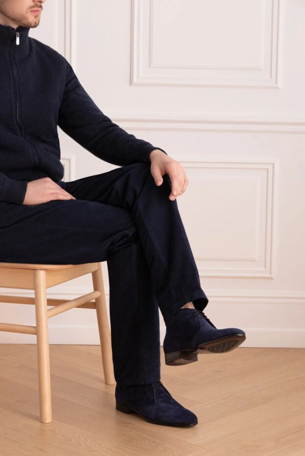 Men's suede boots blue - photo 2