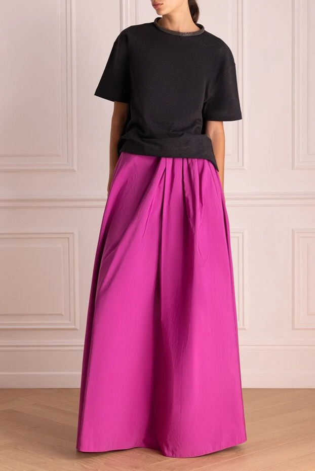Valentino женские юбка из вискозы и шелка розовая женская купить с ценами и фото 154948 - фото 2