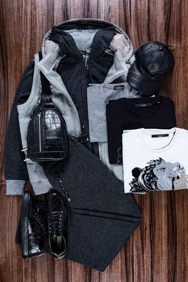 Cesare di Napoli mens dark grey tracksuit with hood and contrast inserts 155017 - photo 3