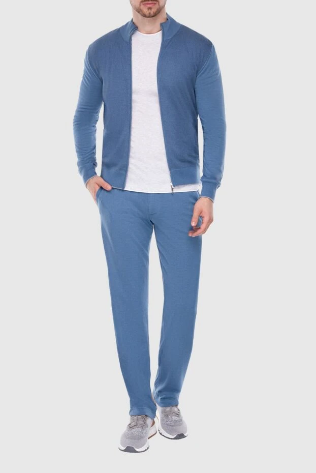Cesare di Napoli man men's sports suit made of wool, silk and cashmere, blue buy with prices and photos 155024 - photo 2