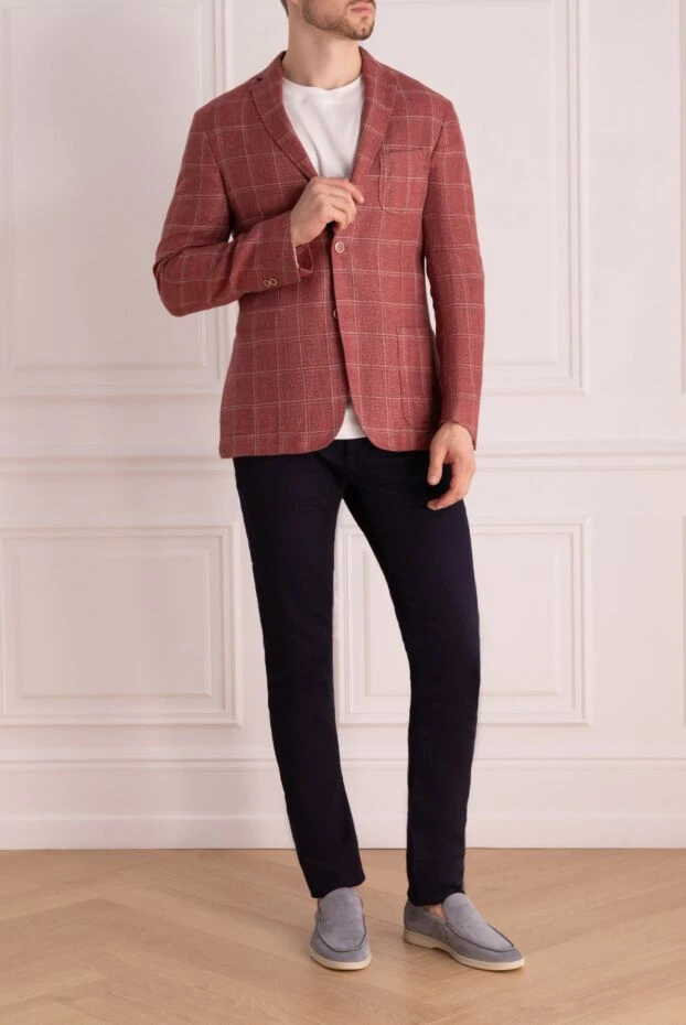 Corneliani man pink wool and linen jacket for men 155028 - photo 2