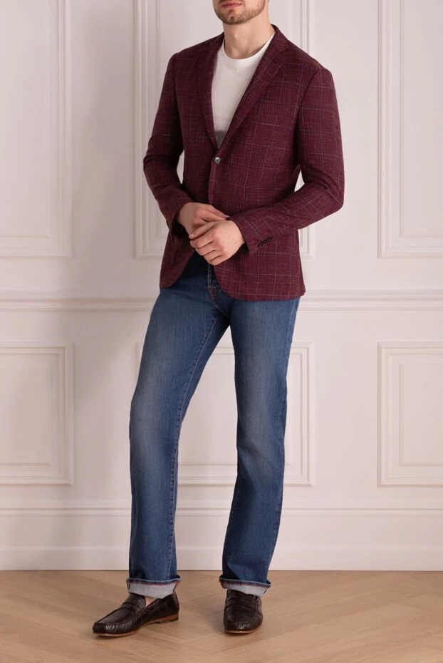 Corneliani мужские пиджак бордовый мужской купить с ценами и фото 155036 - фото 2