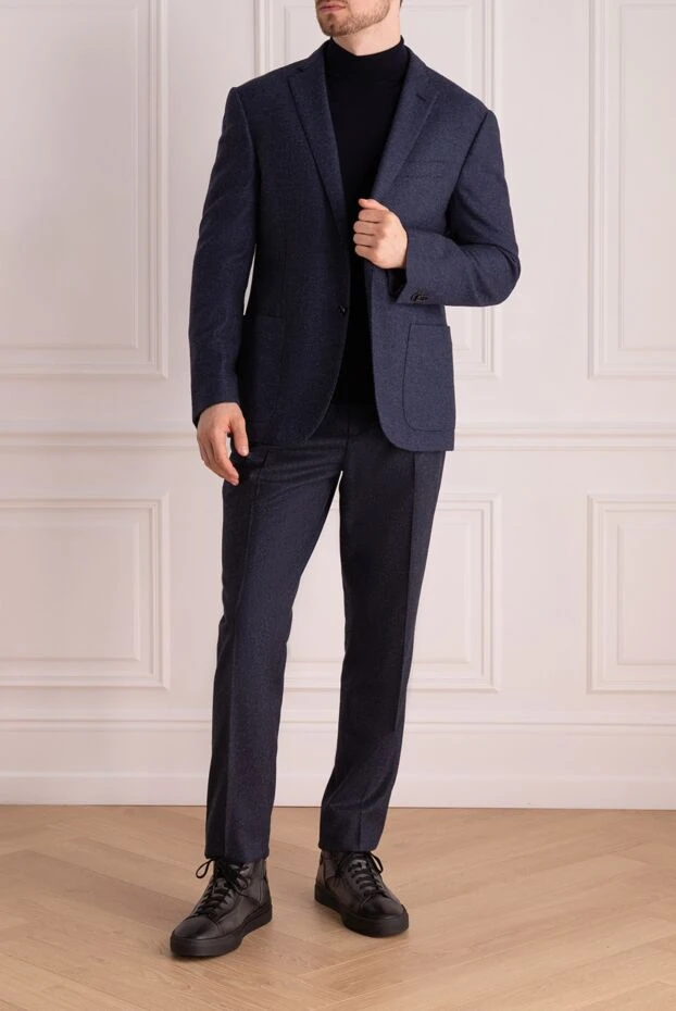 Corneliani man blue wool and cashmere jacket for men buy with prices and photos 155039 - photo 2