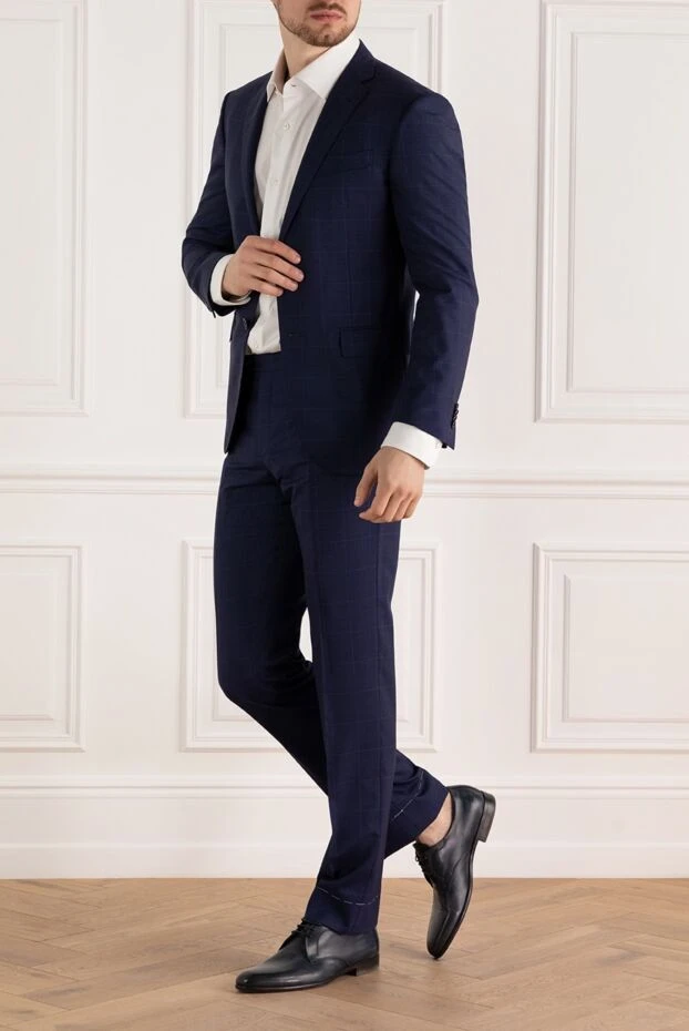 Corneliani мужские костюм мужской из шерсти синий купить с ценами и фото 155040 - фото 2
