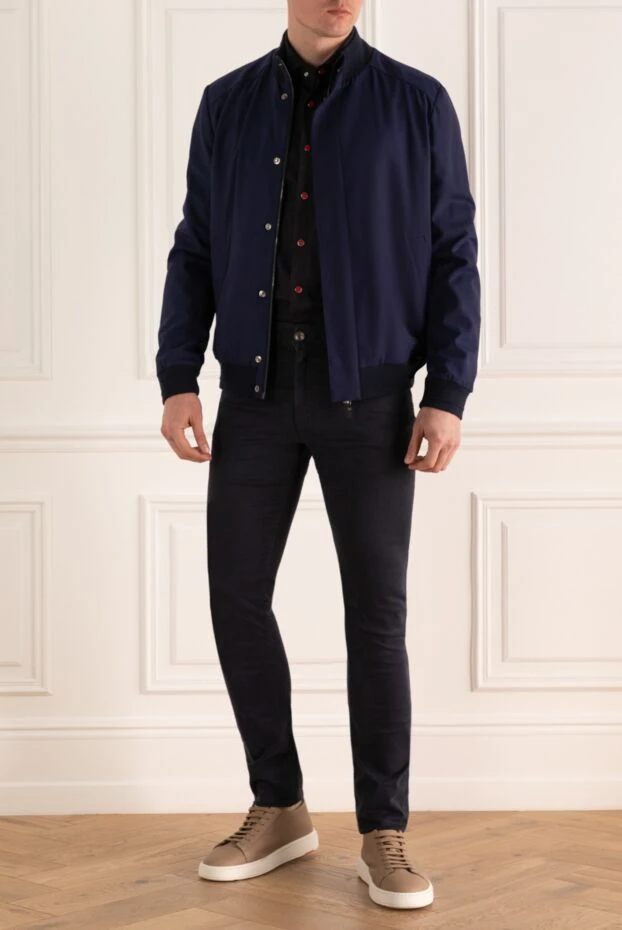 Corneliani мужские куртка из шерсти синяя мужская купить с ценами и фото 155050 - фото 1