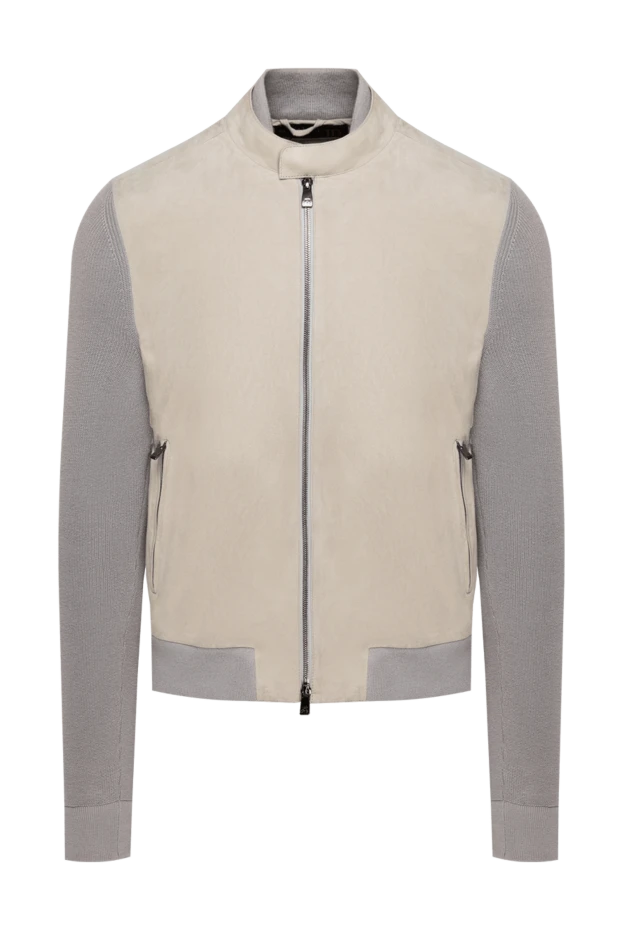 Corneliani man men's cardigan made of wool and suede, beige buy with prices and photos 155064 - photo 1