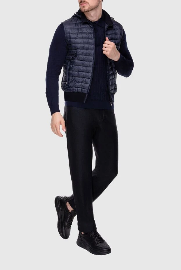 Corneliani man wool and polyester vest blue for men 155065 - photo 2