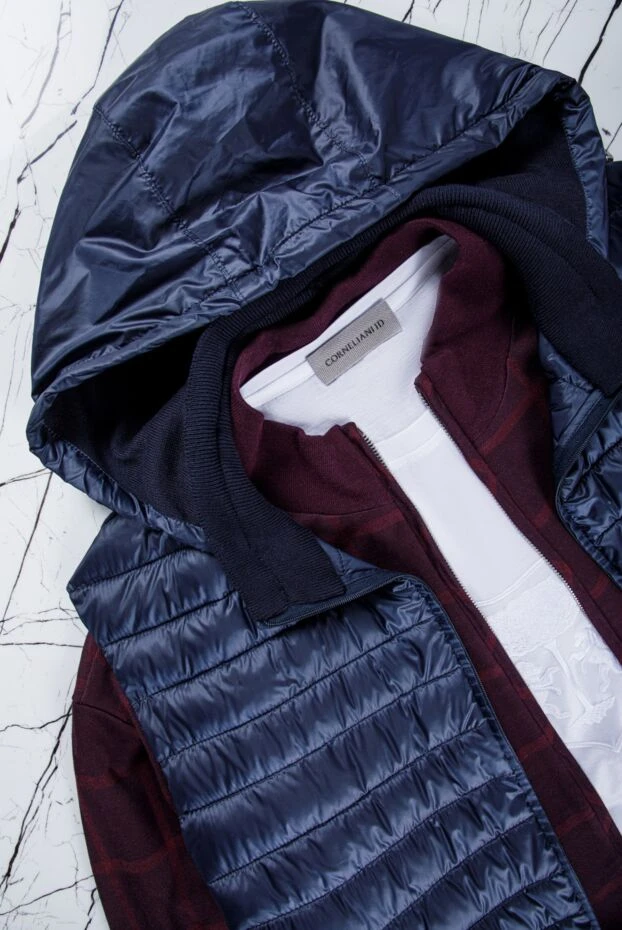 Corneliani mens blue hooded vest 155065 - photo 2