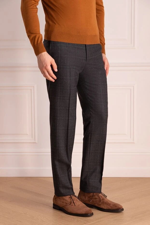 Corneliani мужские брюки из шерсти серые мужские купить с ценами и фото 155071 - фото 2