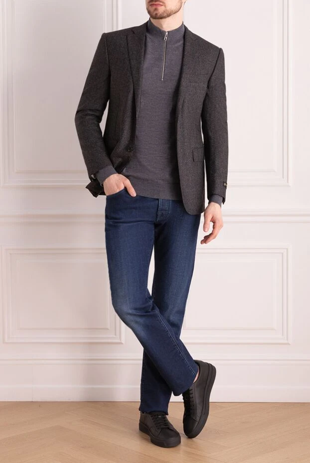 Corneliani мужские пиджак из шерсти серый мужской купить с ценами и фото 155080 - фото 2