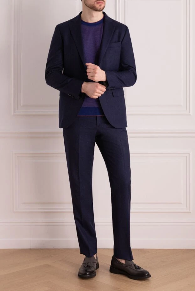 Lubiam man men's suit made of wool, blue 155093 - photo 2