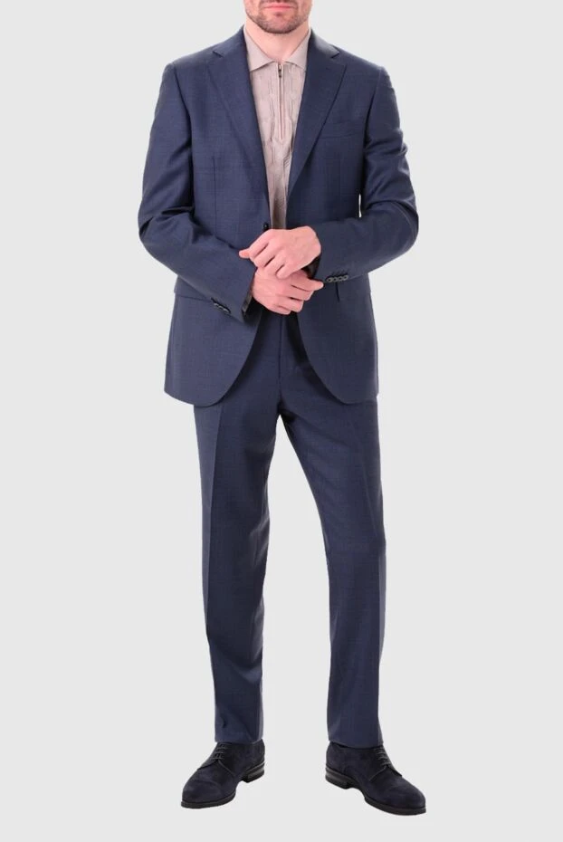 Lubiam man men's suit made of wool, blue 155094 - photo 2