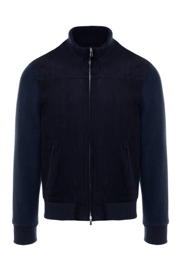 Enrico Mandelli мужские куртка из замши, кашемира и полиамида синяя мужская купить с ценами и фото 155109 - фото 1