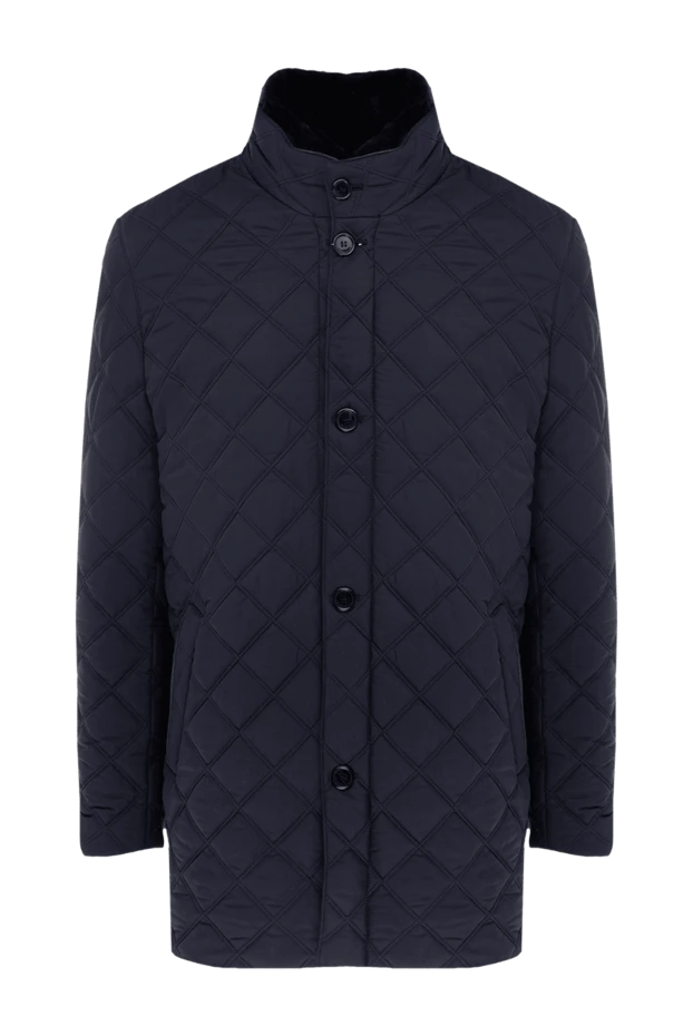 Enrico Mandelli мужские куртка на меху из шёлка, шерсти и кашемира синяя мужская купить с ценами и фото 155110 - фото 1