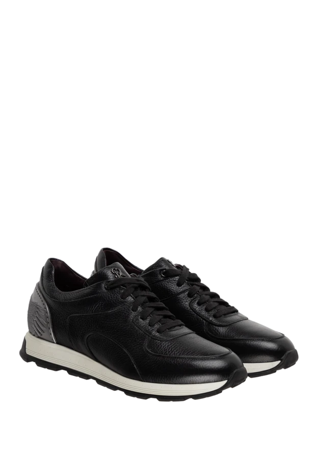 Stefano Ricci кросівки зі шкіри чорні чоловічі 155174 - фото 3