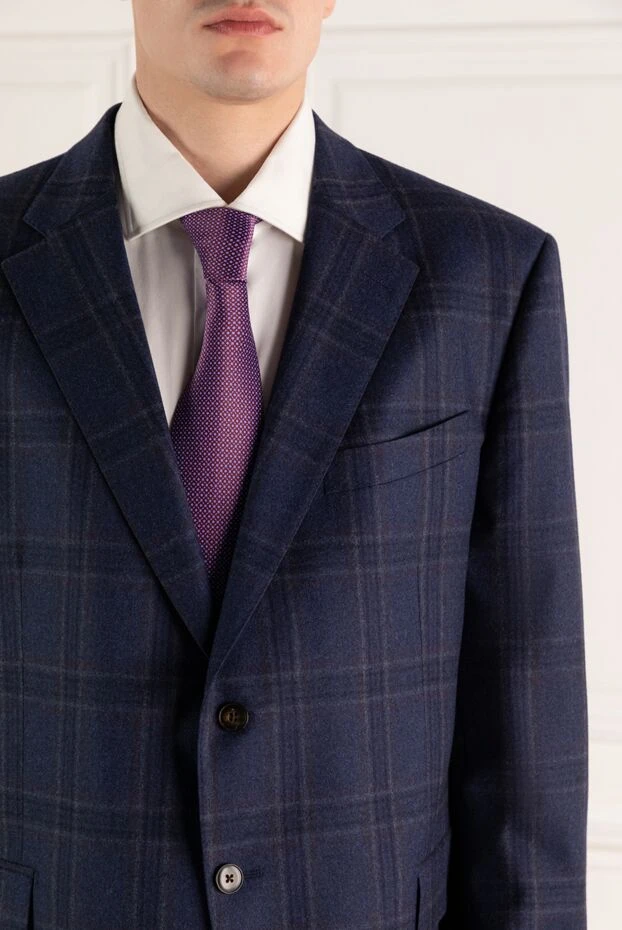 Stefano Ricci краватка з шовку фіолетова чоловіча 155195 - фото 2