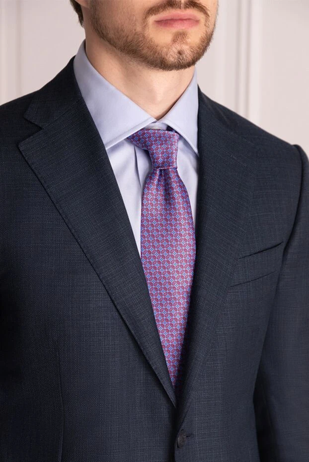 Stefano Ricci краватка з шовку синя чоловіча 155201 - фото 2